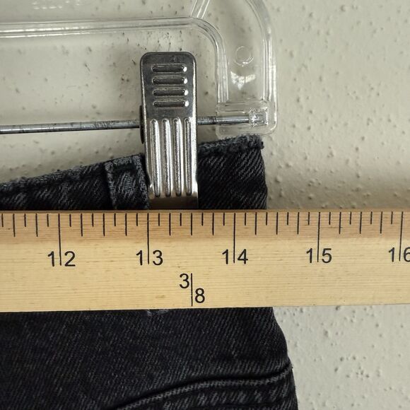 ASOS Black Wide Leg Jeans Women’s Tall Size 29x34 (actual) Double Buttons - Picture 10 of 11